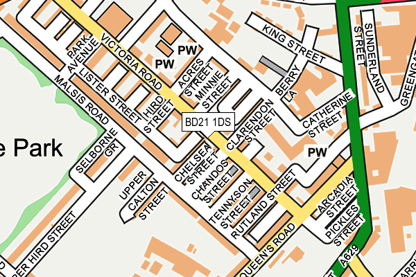 BD21 1DS map - OS OpenMap – Local (Ordnance Survey)