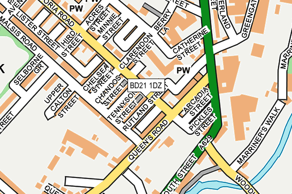 BD21 1DZ map - OS OpenMap – Local (Ordnance Survey)