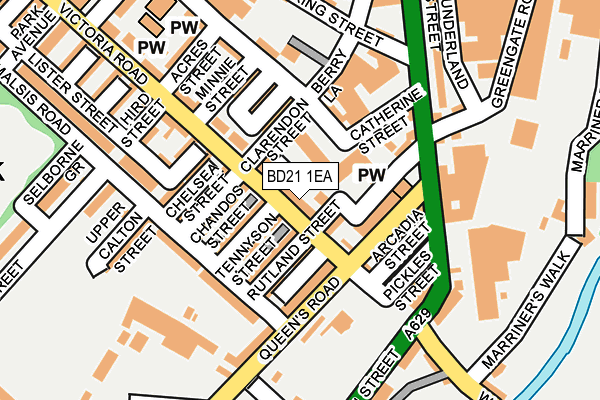 BD21 1EA map - OS OpenMap – Local (Ordnance Survey)