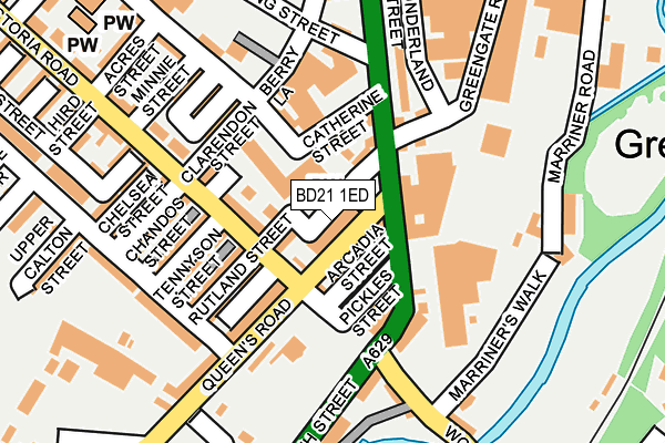 BD21 1ED map - OS OpenMap – Local (Ordnance Survey)
