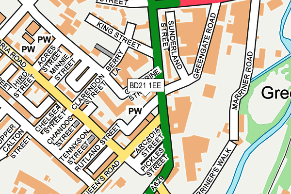 BD21 1EE map - OS OpenMap – Local (Ordnance Survey)