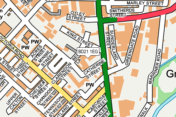 BD21 1EG map - OS OpenMap – Local (Ordnance Survey)