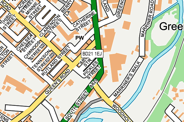 BD21 1EJ map - OS OpenMap – Local (Ordnance Survey)