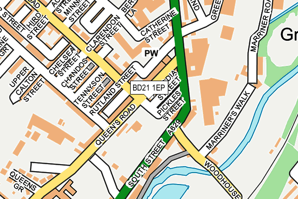 BD21 1EP map - OS OpenMap – Local (Ordnance Survey)