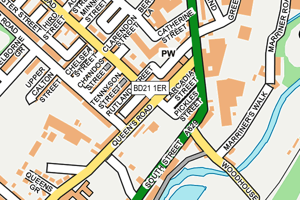 BD21 1ER map - OS OpenMap – Local (Ordnance Survey)