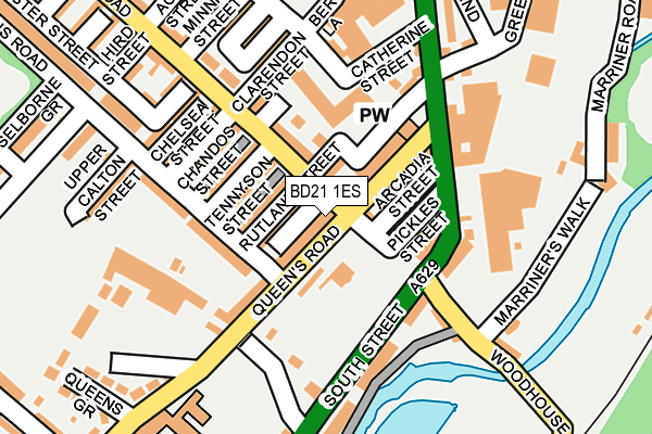 BD21 1ES map - OS OpenMap – Local (Ordnance Survey)