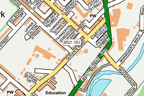 BD21 1EU map - OS OpenMap – Local (Ordnance Survey)