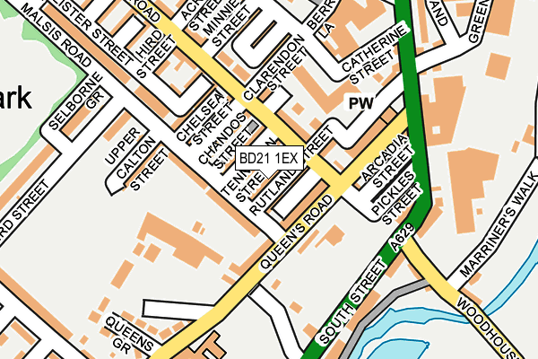 BD21 1EX map - OS OpenMap – Local (Ordnance Survey)