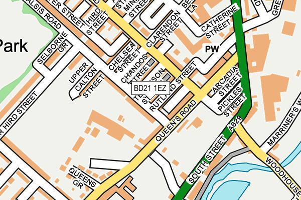 BD21 1EZ map - OS OpenMap – Local (Ordnance Survey)