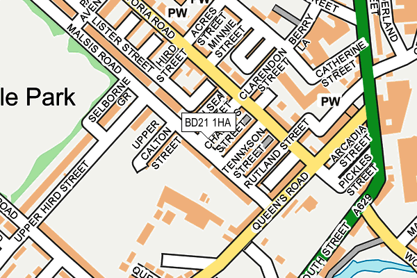 BD21 1HA map - OS OpenMap – Local (Ordnance Survey)