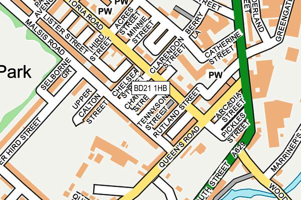 BD21 1HB map - OS OpenMap – Local (Ordnance Survey)
