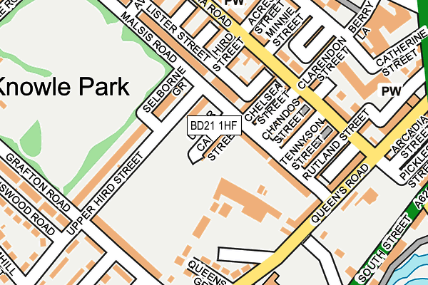 BD21 1HF map - OS OpenMap – Local (Ordnance Survey)