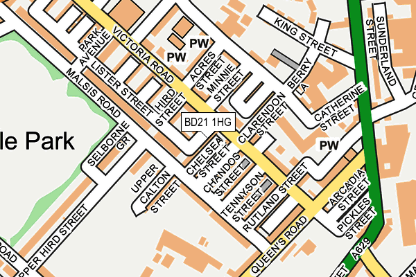 BD21 1HG map - OS OpenMap – Local (Ordnance Survey)