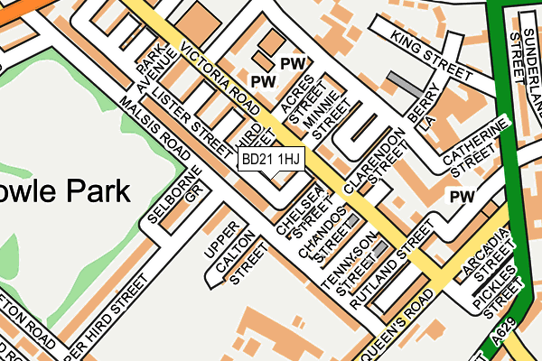 BD21 1HJ map - OS OpenMap – Local (Ordnance Survey)