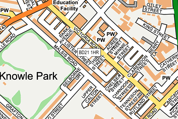 BD21 1HR map - OS OpenMap – Local (Ordnance Survey)