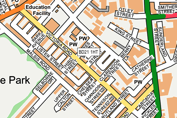 BD21 1HT map - OS OpenMap – Local (Ordnance Survey)