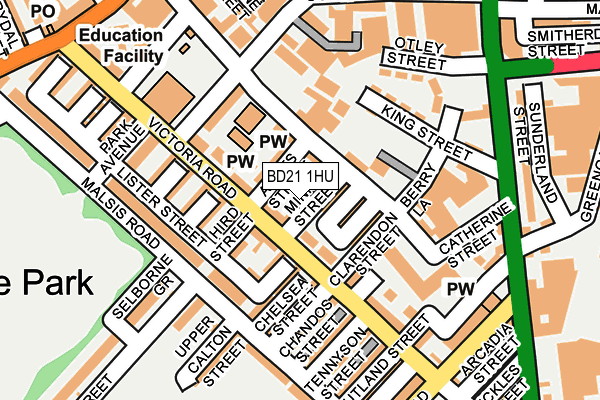 BD21 1HU map - OS OpenMap – Local (Ordnance Survey)