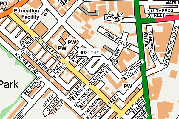BD21 1HY map - OS OpenMap – Local (Ordnance Survey)