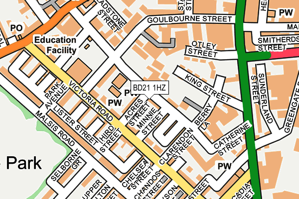 BD21 1HZ map - OS OpenMap – Local (Ordnance Survey)