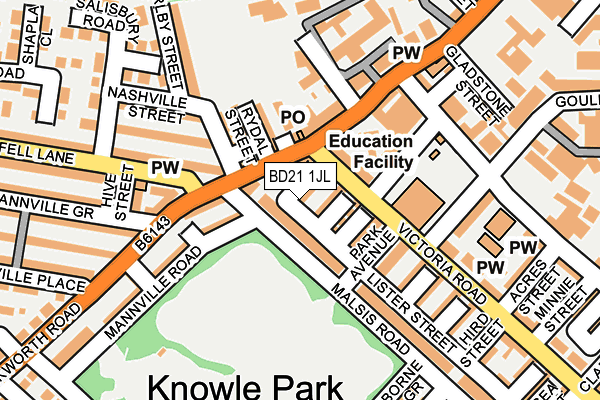 BD21 1JL map - OS OpenMap – Local (Ordnance Survey)