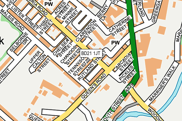 BD21 1JT map - OS OpenMap – Local (Ordnance Survey)