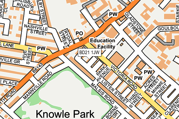 BD21 1JW map - OS OpenMap – Local (Ordnance Survey)