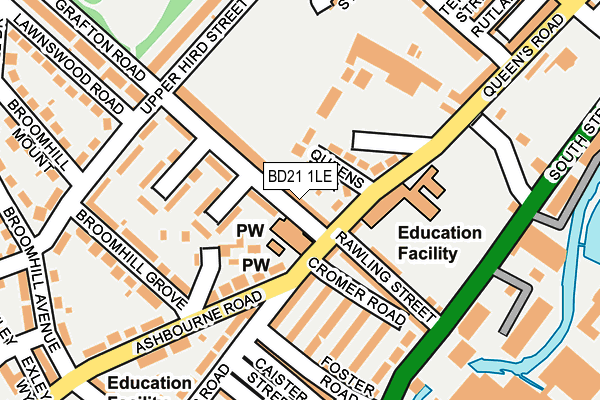 BD21 1LE map - OS OpenMap – Local (Ordnance Survey)