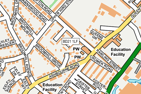 BD21 1LF map - OS OpenMap – Local (Ordnance Survey)
