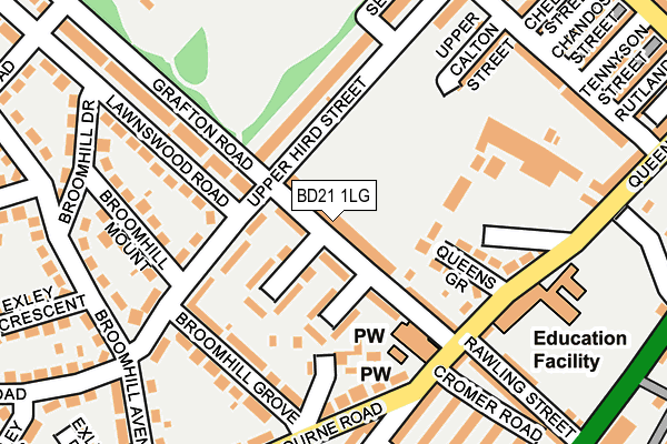 BD21 1LG map - OS OpenMap – Local (Ordnance Survey)