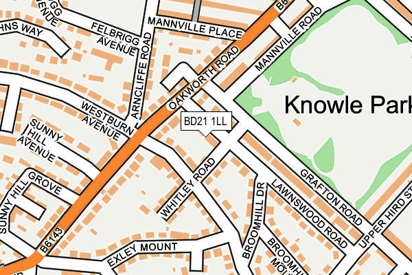 BD21 1LL map - OS OpenMap – Local (Ordnance Survey)