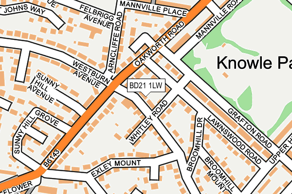 BD21 1LW map - OS OpenMap – Local (Ordnance Survey)