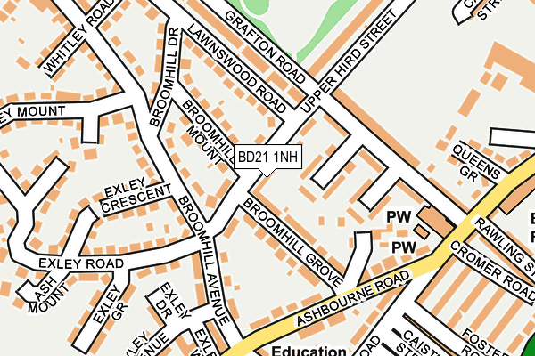 BD21 1NH map - OS OpenMap – Local (Ordnance Survey)