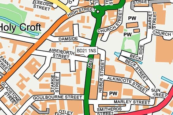 BD21 1NS map - OS OpenMap – Local (Ordnance Survey)