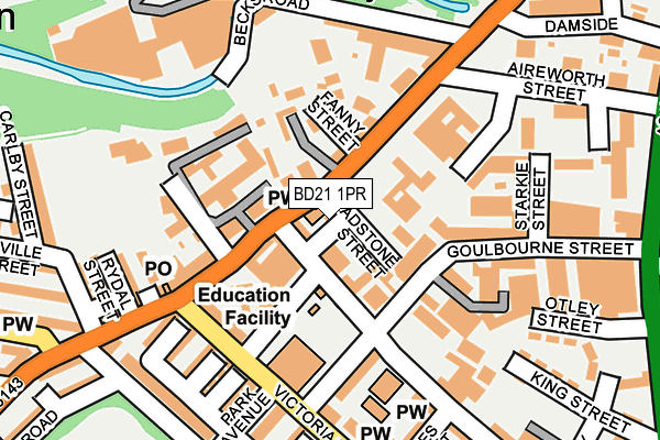 BD21 1PR map - OS OpenMap – Local (Ordnance Survey)