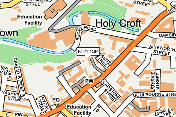 BD21 1QP map - OS OpenMap – Local (Ordnance Survey)