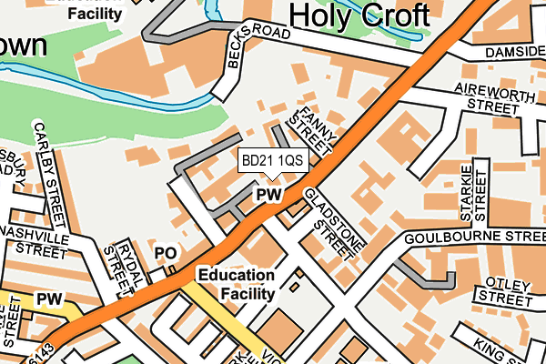 BD21 1QS map - OS OpenMap – Local (Ordnance Survey)
