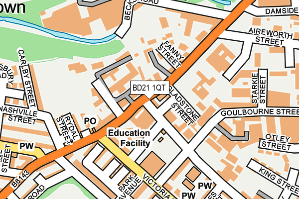 BD21 1QT map - OS OpenMap – Local (Ordnance Survey)