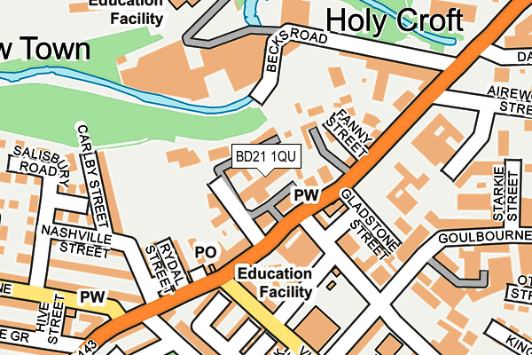 BD21 1QU map - OS OpenMap – Local (Ordnance Survey)