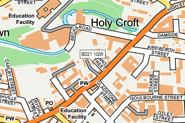 BD21 1QW map - OS OpenMap – Local (Ordnance Survey)