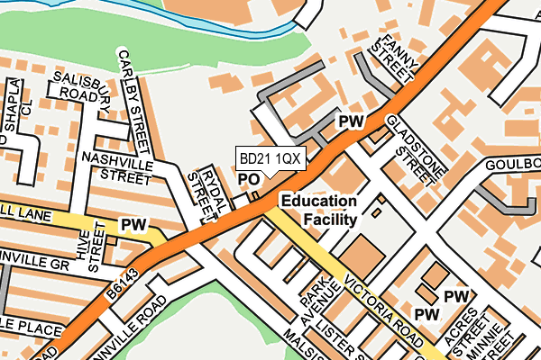 BD21 1QX map - OS OpenMap – Local (Ordnance Survey)