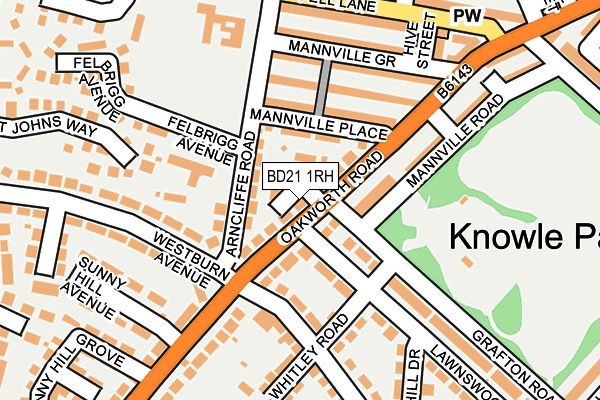BD21 1RH map - OS OpenMap – Local (Ordnance Survey)