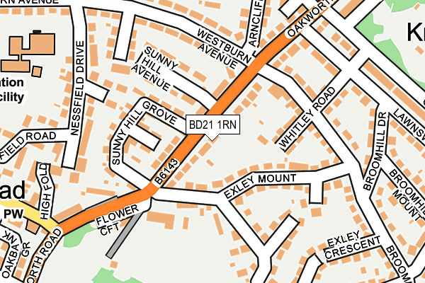 BD21 1RN map - OS OpenMap – Local (Ordnance Survey)