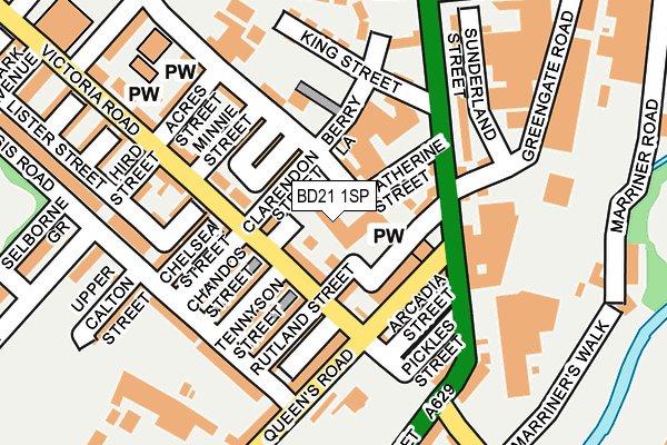BD21 1SP map - OS OpenMap – Local (Ordnance Survey)