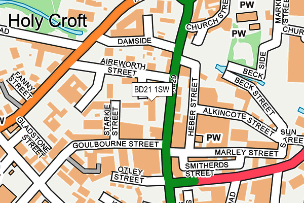 BD21 1SW map - OS OpenMap – Local (Ordnance Survey)
