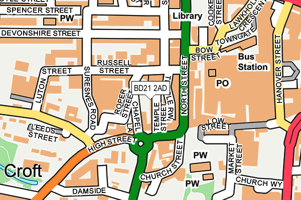 BD21 2AD map - OS OpenMap – Local (Ordnance Survey)