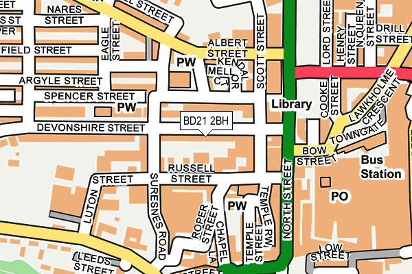 BD21 2BH map - OS OpenMap – Local (Ordnance Survey)