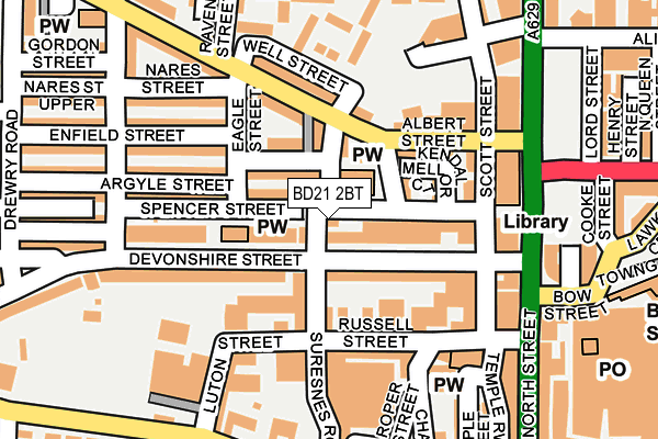 BD21 2BT map - OS OpenMap – Local (Ordnance Survey)