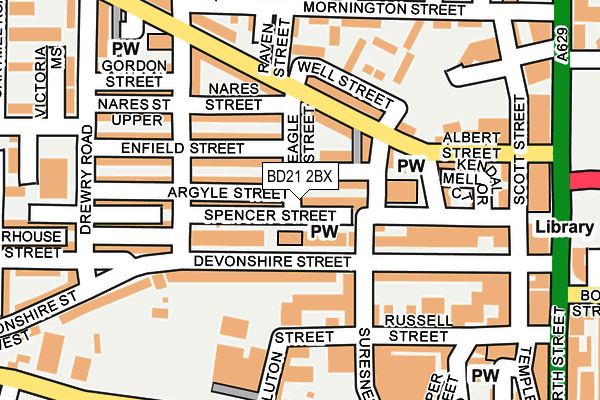 BD21 2BX map - OS OpenMap – Local (Ordnance Survey)
