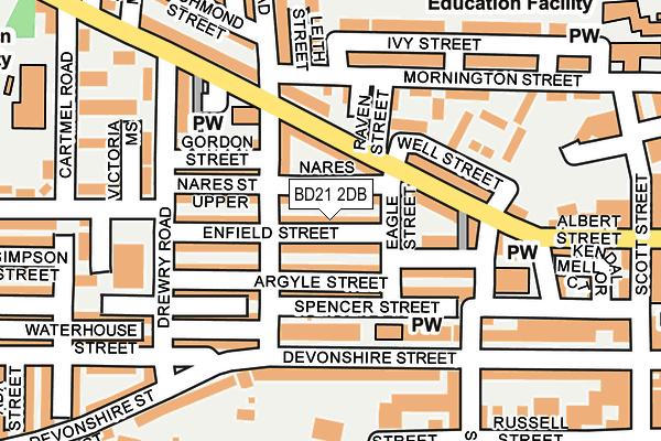 BD21 2DB map - OS OpenMap – Local (Ordnance Survey)