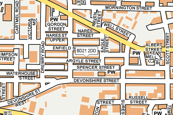 BD21 2DD map - OS OpenMap – Local (Ordnance Survey)